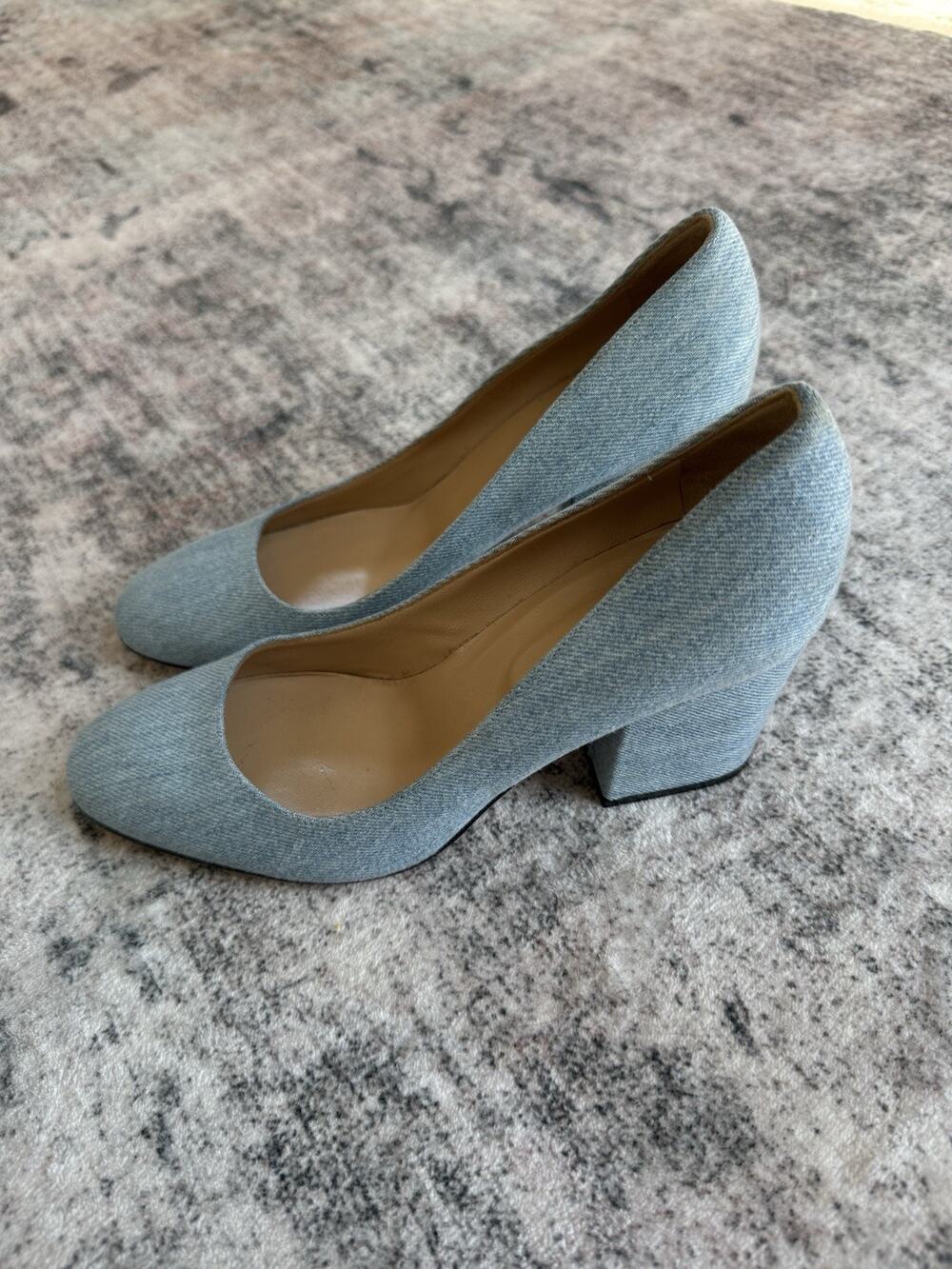 Sergio Rossi Silver Glitter Block Heel Pumps 35.5 US 5.5 Made in Italy PERFECT